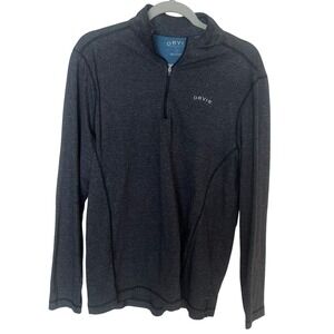 Orvis Mens Pullover Quarter Zip Gray Size Medium Long Sleeves Lightweight